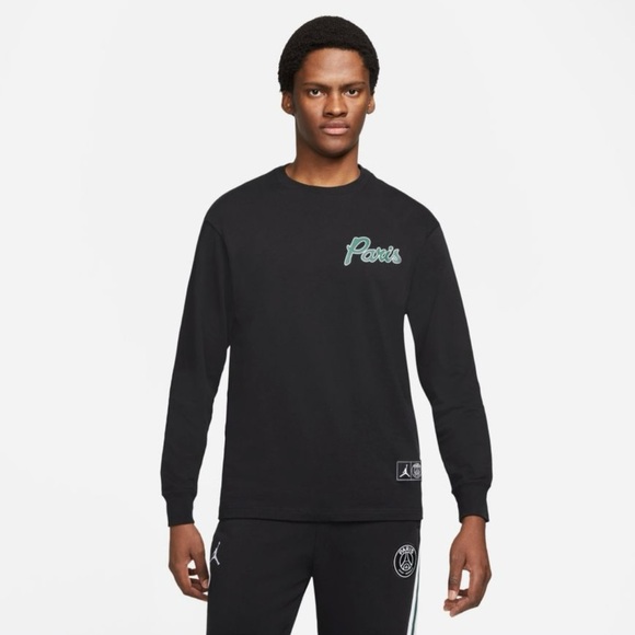 Nike Air Jordan X PSG Paris Saint Germain Long Sleeve T-Shirt Medium - Picture 1 of 10